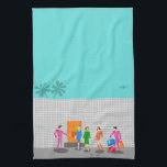 Atomic Palm Springs Stewardess Kitchen Towels<br><div class="desc">You are invited to the social event of the year with this Atomic Palm Springs Stewardess Party kitchen towels design. Join these three vintage flight attendants from rivaling airlines as they check into their kitschy 1960s breezy block hotel. One of the fabulously hunky bellhops in a retro hot pink uniform...</div>