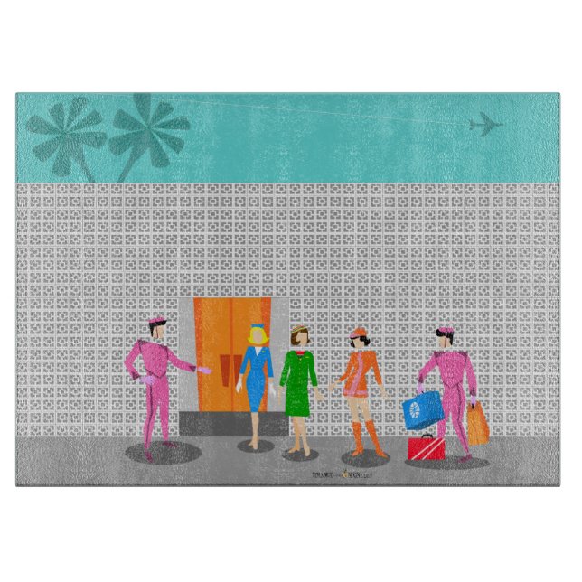 Atomic Palm Springs Stewardess Party Cutting Board (Front)