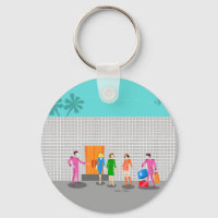 Atomic Palm Springs Stewardess Party Keychain