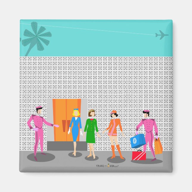 Atomic Palm Springs Stewardess Party Magnet (Front)