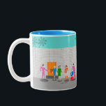Atomic Palm Springs Stewardess Party Mug<br><div class="desc">You are invited to the social event of the year with this Atomic Palm Springs Stewardess Party mug design. Join these three vintage flight attendants from rivaling airlines as they check into their kitschy 1960s breezy block hotel. One of the fabulously hunky bellhops in a retro hot pink uniform holds...</div>