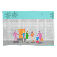 Atomic Palm Springs Stewardess Party Pillowcase