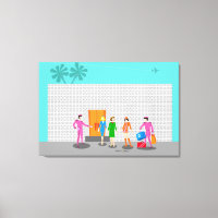 Atomic Palm Springs Stretched Canvas Print