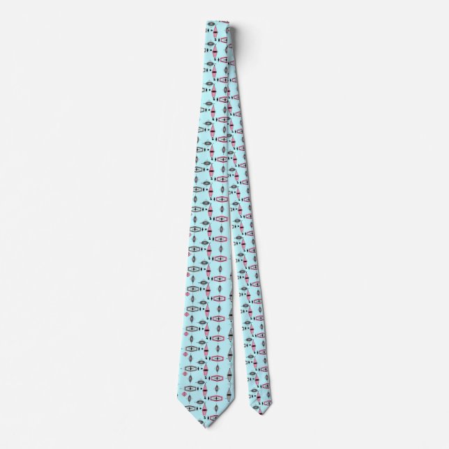 Atomic Pink and Grey Pattern Tie (Front)