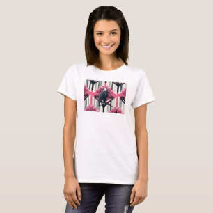 Atomic Pink Grey Eagle Orchard Pattern  T-Shirt