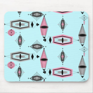 Atomic Pink & Grey Pattern Mousepad