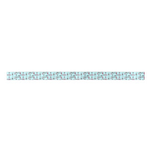 Atomic Pink & Grey Pattern Satin Ribbon