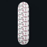 Atomic Pink & Grey Pattern Skateboard<br><div class="desc">This retro Atomic Pink and Grey Pattern Skateboard is so awesome it will have you saying, “I can’t believe it’s not barkcloth!” The vintage inspired design is a new take on mid century modern styles. It offers all of the fun of finding a vintage product without having to schlep through...</div>