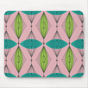 Atomic Pink Ogee & Starburst Mousepad