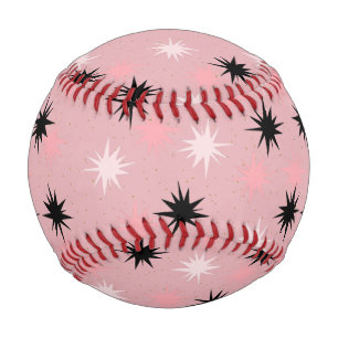 Atomic Pink Starbursts Baseball