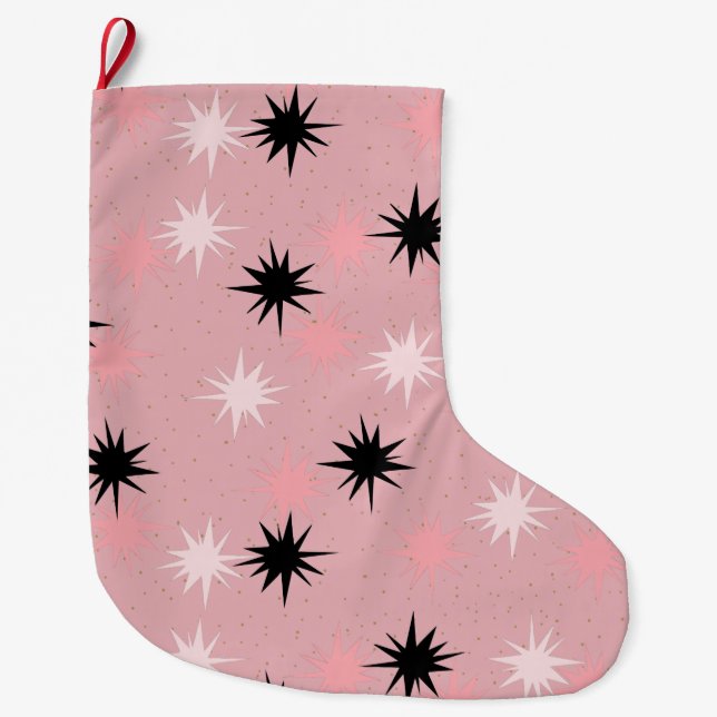 Atomic Pink Starbursts Christmas Stocking (Front)