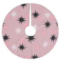 Atomic Pink Starbursts Christmas Tree Skirt