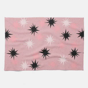 Atomic Pink Starbursts Kitchen Towel