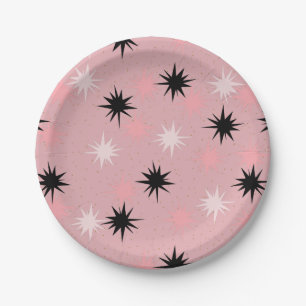 Atomic Pink Starbursts Paper Plate