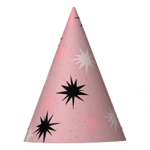 Atomic Pink Starbursts Party Hats