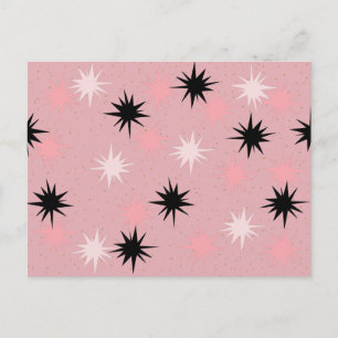 Atomic Pink Starbursts Postcard