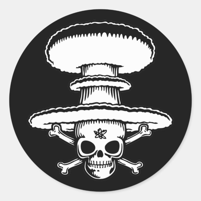 Atomic Pirate Classic Round Sticker (Front)