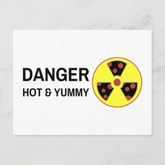Atomic Pizza Hot and Yummy Postcard (Front)