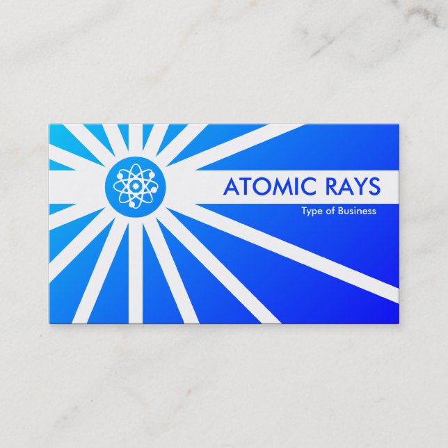 Atomic Rays - Blue Shaded Business Card (Front)
