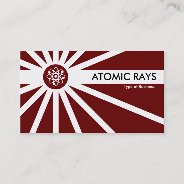 Atomic Rays - Dark Maroon Business Card (Front)