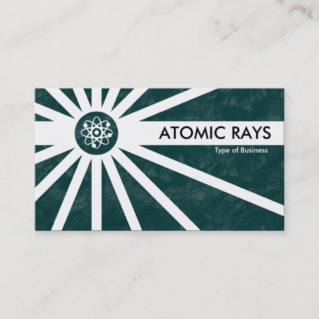 Atomic Rays - Green Earth Texture Business Card (Front)
