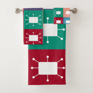 Atomic Rectangles Bath Towel Set