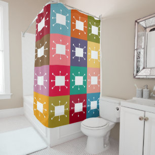 Atomic Rectangles Shower Curtain