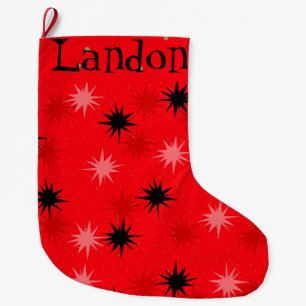 Atomic Red Starbursts Christmas Stocking