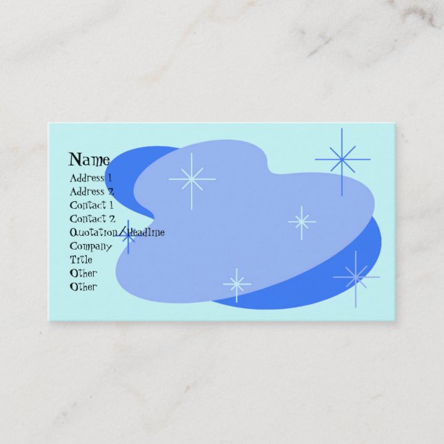 Atomic Retro Blue Business Card (Front)