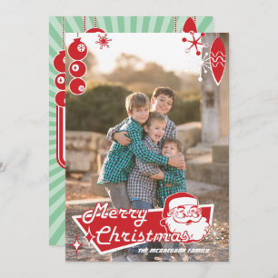 Atomic Retro Custom Flat Christmas Photo Card