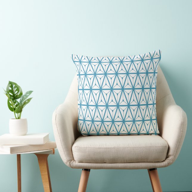 Atomic Retro Pattern Blue Cushion (Chair)