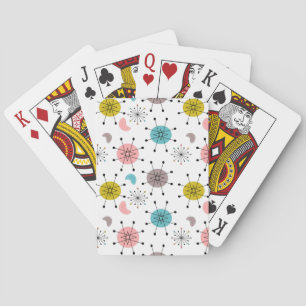 Atomic Retro Starburst Pattern Playing Cards
