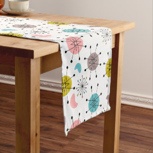 Atomic Retro Starburst Pattern Short Table Runner