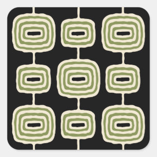 Atomic Rings Abstract Pattern Square Sticker