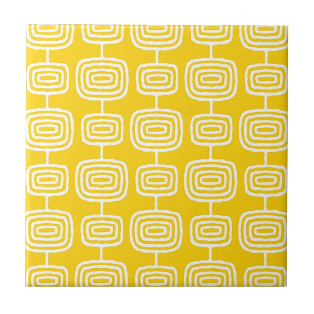 Atomic Rings Abstract Pattern Tile (Front)