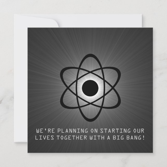 Atomic Save the Date Invite, Grey (Front)