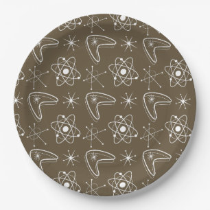 Atomic Shapes MidCentury Modern Christmas MCM    Paper Plate