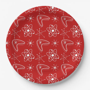 Atomic Shapes MidCentury Modern Christmas MCM Paper Plate