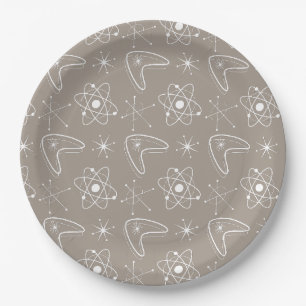 Atomic Shapes MidCentury Modern Christmas MCM Paper Plate