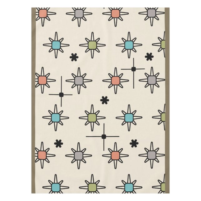 Atomic Sky Starbursts Multicolored Tablecloth (Front)