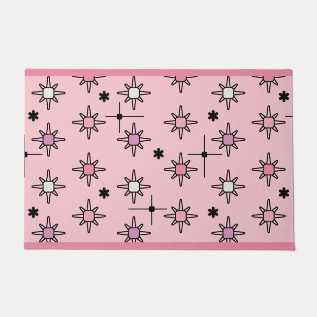 Atomic Sky Starbursts Pink Doormat (Front)