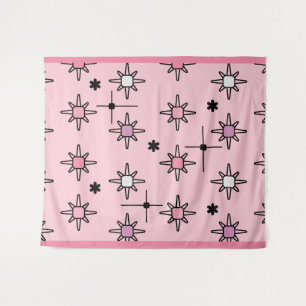 Atomic Sky Starbursts Pink Tapestry