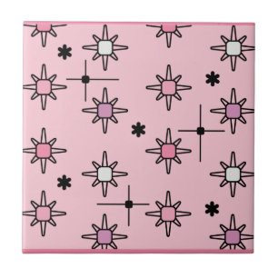 Atomic Sky Starbursts Pink Tile