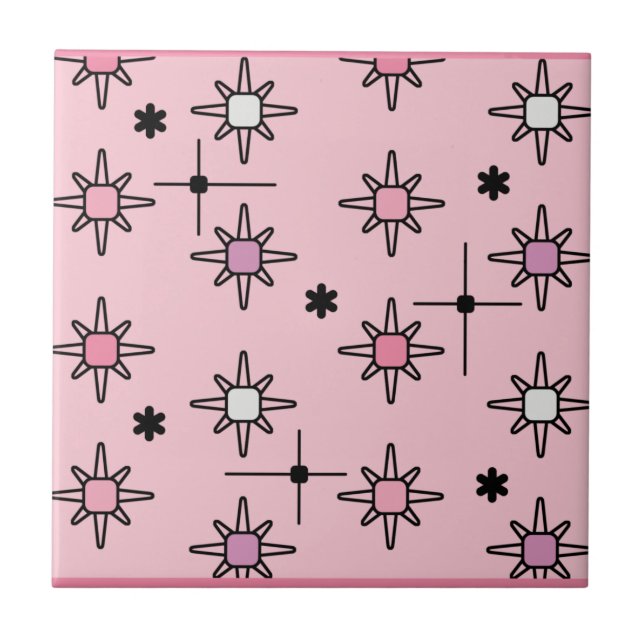 Atomic Sky Starbursts Pink Tile (Front)