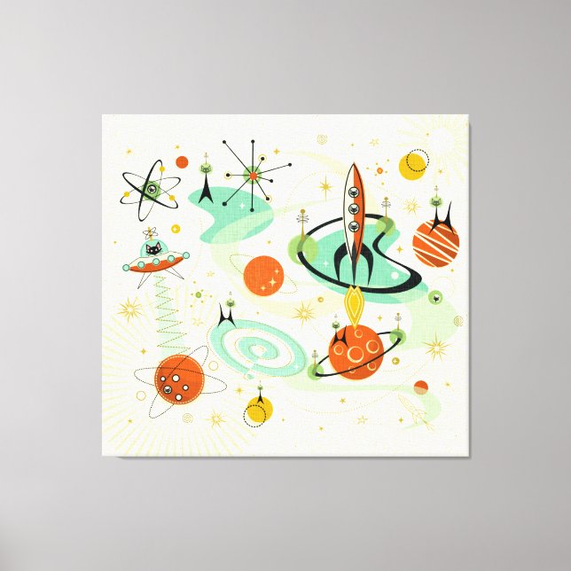 Atomic Space Cats ©studioxtine Canvas Print (Front)