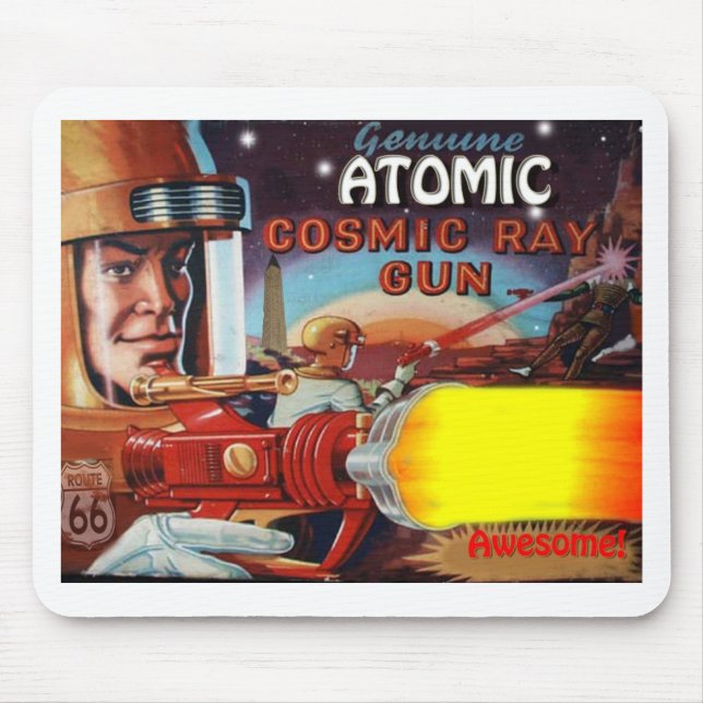 atomic space man ray gun mouse mat (Front)