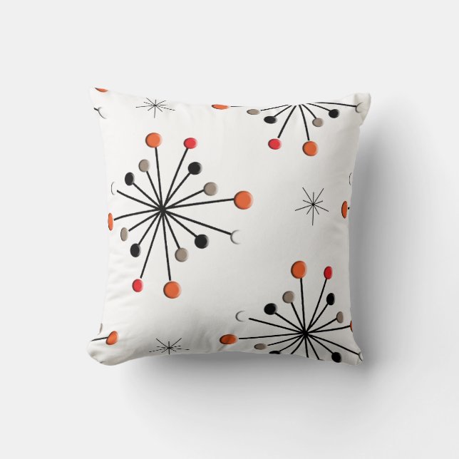 Atomic Star Burst Retro Pattern Cushion (Front)