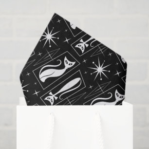 Atomic Star Cat MidCentury Modern Christmas MCM T Tissue Paper