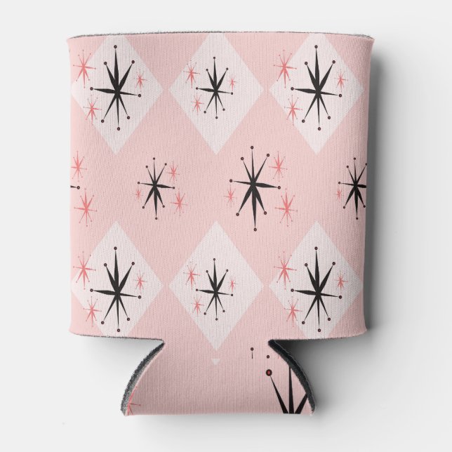 Atomic starburst: 1960s inspired pattern. can cooler (Front)