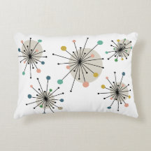 Atomic Starburst Mid Century Modern Pillow
